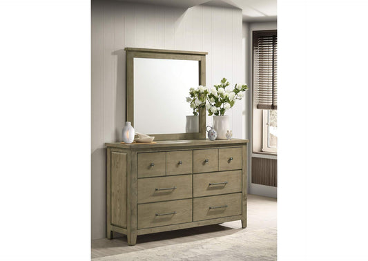 207533M Hazlewood 6-drawer Bedroom Dresser with Mirror Vineyard Oak