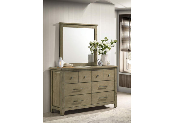 207533M Hazlewood 6-drawer Bedroom Dresser with Mirror Vineyard Oak