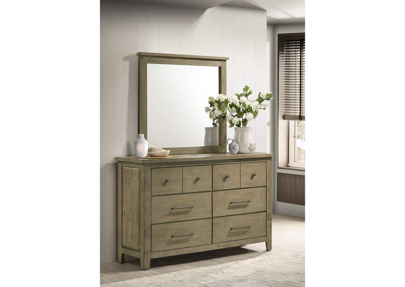 207533M Hazlewood 6-drawer Bedroom Dresser with Mirror Vineyard Oak