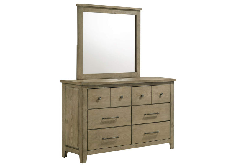 207533M Hazlewood 6-drawer Bedroom Dresser with Mirror Vineyard Oak