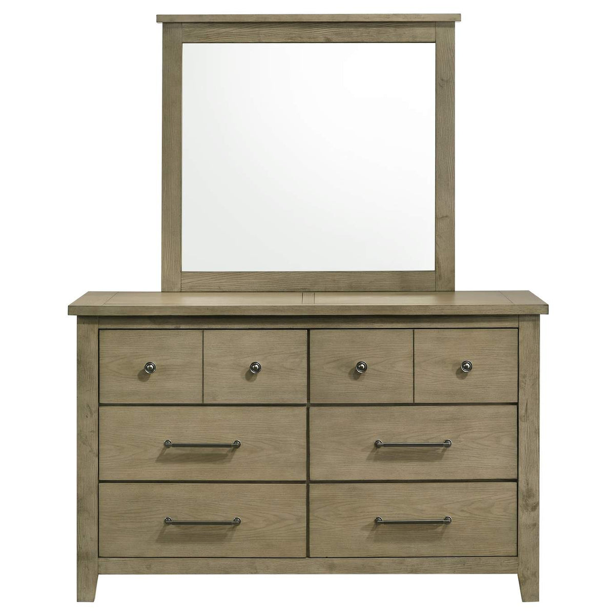 207533M Hazlewood 6-drawer Bedroom Dresser with Mirror Vineyard Oak