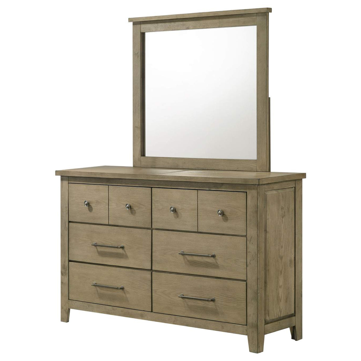 207533M Hazlewood 6-drawer Bedroom Dresser with Mirror Vineyard Oak