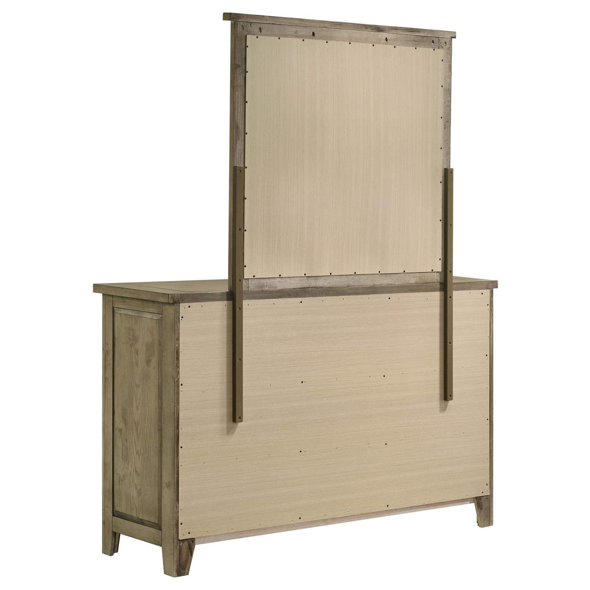 207533M Hazlewood 6-drawer Bedroom Dresser with Mirror Vineyard Oak