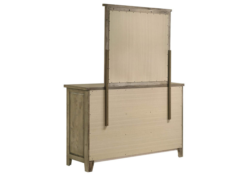 207533M Hazlewood 6-drawer Bedroom Dresser with Mirror Vineyard Oak