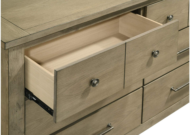 207533M Hazlewood 6-drawer Bedroom Dresser with Mirror Vineyard Oak