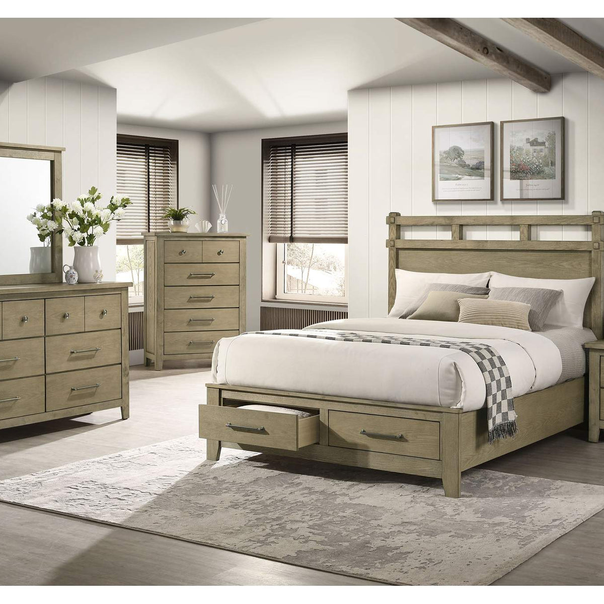 207533M Hazlewood 6-drawer Bedroom Dresser with Mirror Vineyard Oak