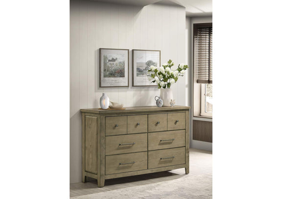 207533 Hazlewood 6-drawer Bedroom Dresser Cabinet Vineyard Oak