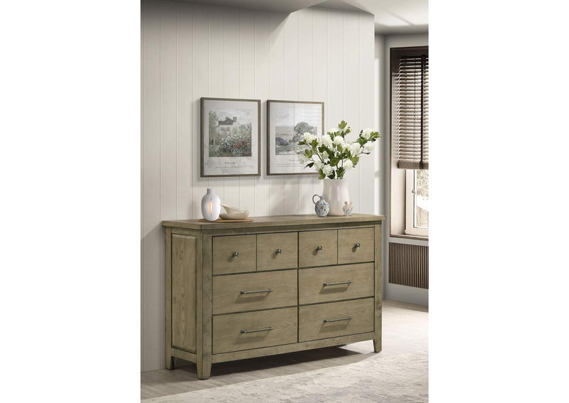 207533 Hazlewood 6-drawer Bedroom Dresser Cabinet Vineyard Oak
