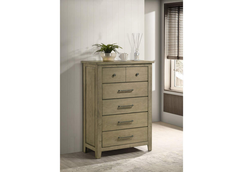 207535 Hazlewood 5-drawer Bedroom Chest of Drawers Vineyard Oak