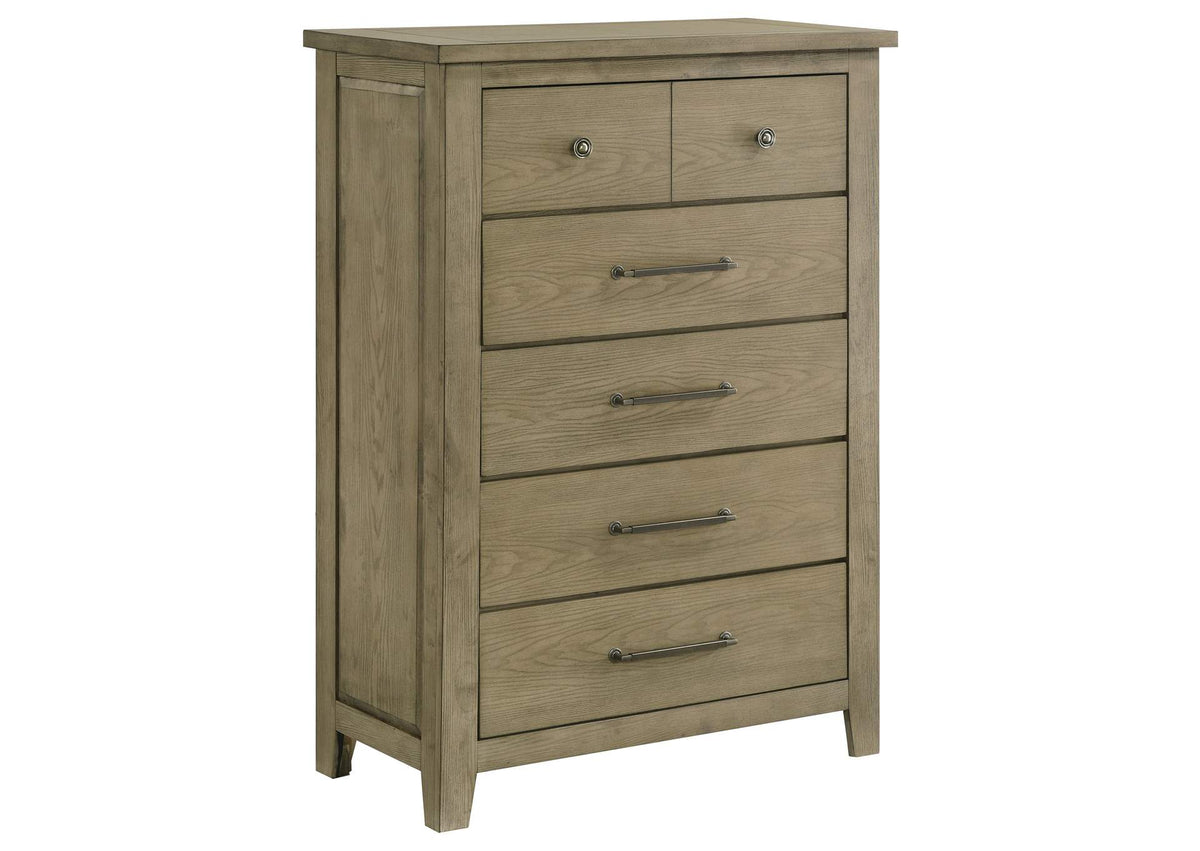 207535 Hazlewood 5-drawer Bedroom Chest of Drawers Vineyard Oak