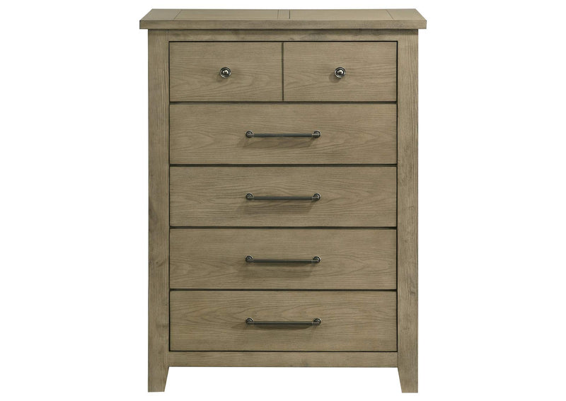 207535 Hazlewood 5-drawer Bedroom Chest of Drawers Vineyard Oak