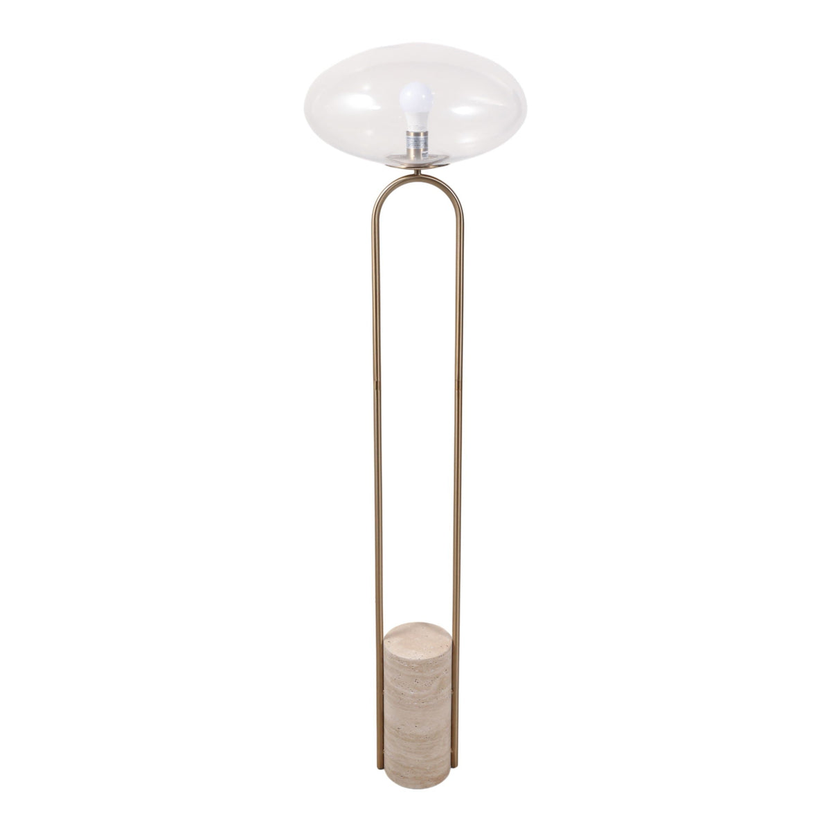58" Sinclair Travertine Base Floor Lamp 2BXS - Multi