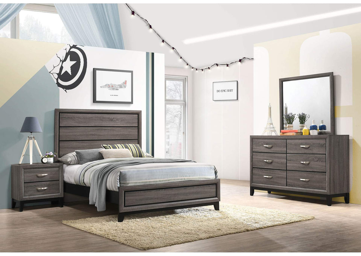 Watson Four-piece Full Bedroom Set Grey Oak