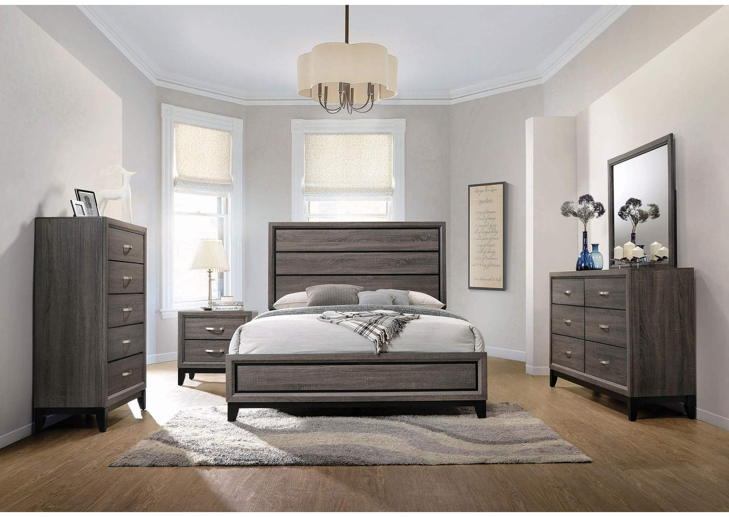 Watson Five-piece California King Bedroom Set Grey Oak