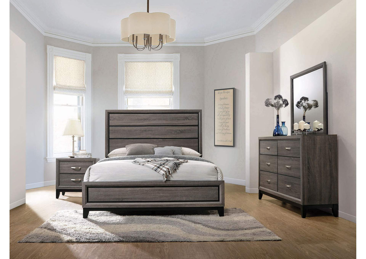 Watson Four-piece Queen Bedroom Set Grey Oak