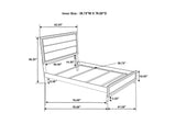 212421T Watson Wood Twin Panel Bed Grey Oak