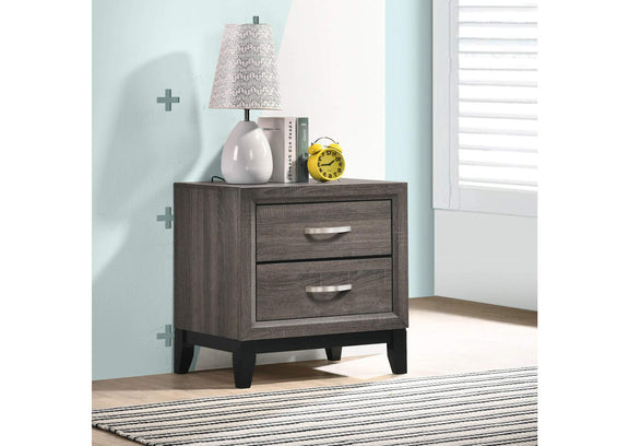 212422 Watson 2-drawer Nightstand Grey Oak
