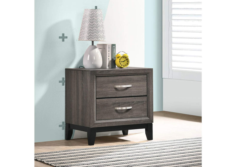 212422 Watson 2-drawer Nightstand Grey Oak