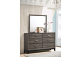 212423M Watson 6-drawer Dresser with Mirror Grey Oak