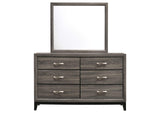 212423M Watson 6-drawer Dresser with Mirror Grey Oak