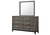 212423M Watson 6-drawer Dresser with Mirror Grey Oak