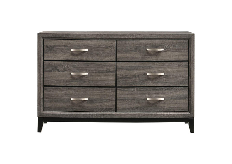 212423 Watson 6-drawer Dresser Grey Oak
