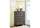 212425 Watson 5-drawer Bedroom Chest Grey Oak