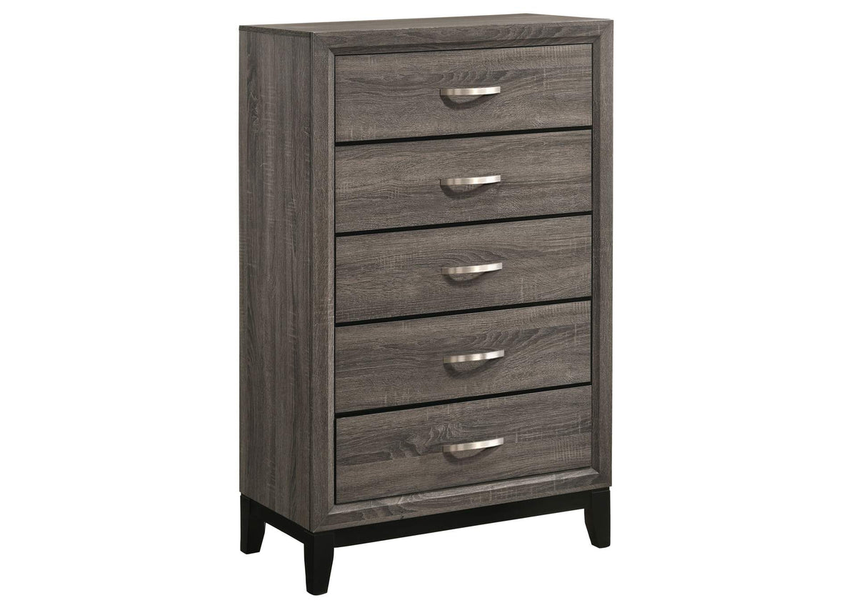 212425 Watson 5-drawer Bedroom Chest Grey Oak