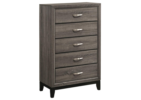 212425 Watson 5-drawer Bedroom Chest Grey Oak