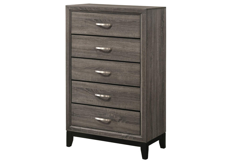 212425 Watson 5-drawer Bedroom Chest Grey Oak