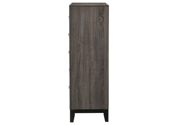212425 Watson 5-drawer Bedroom Chest Grey Oak