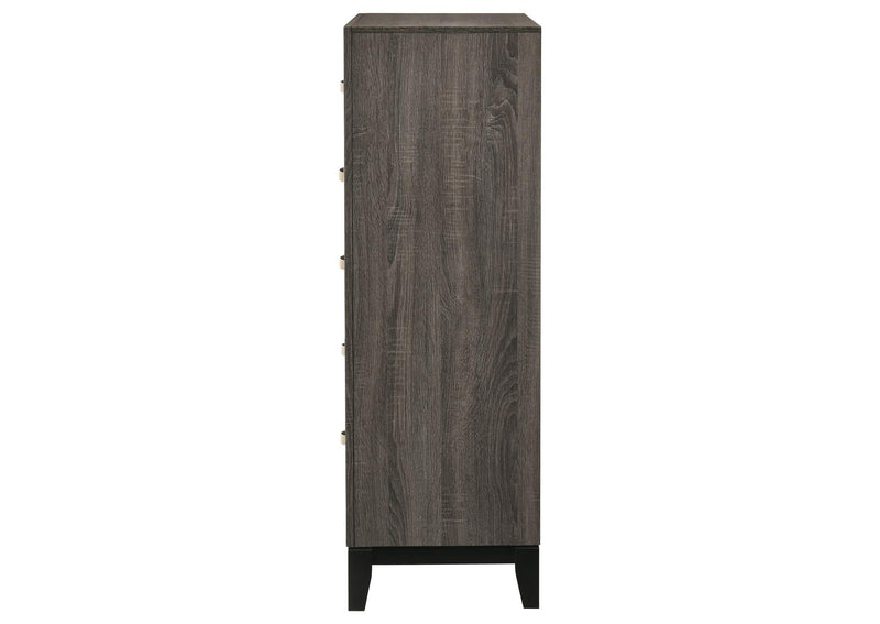 212425 Watson 5-drawer Bedroom Chest Grey Oak