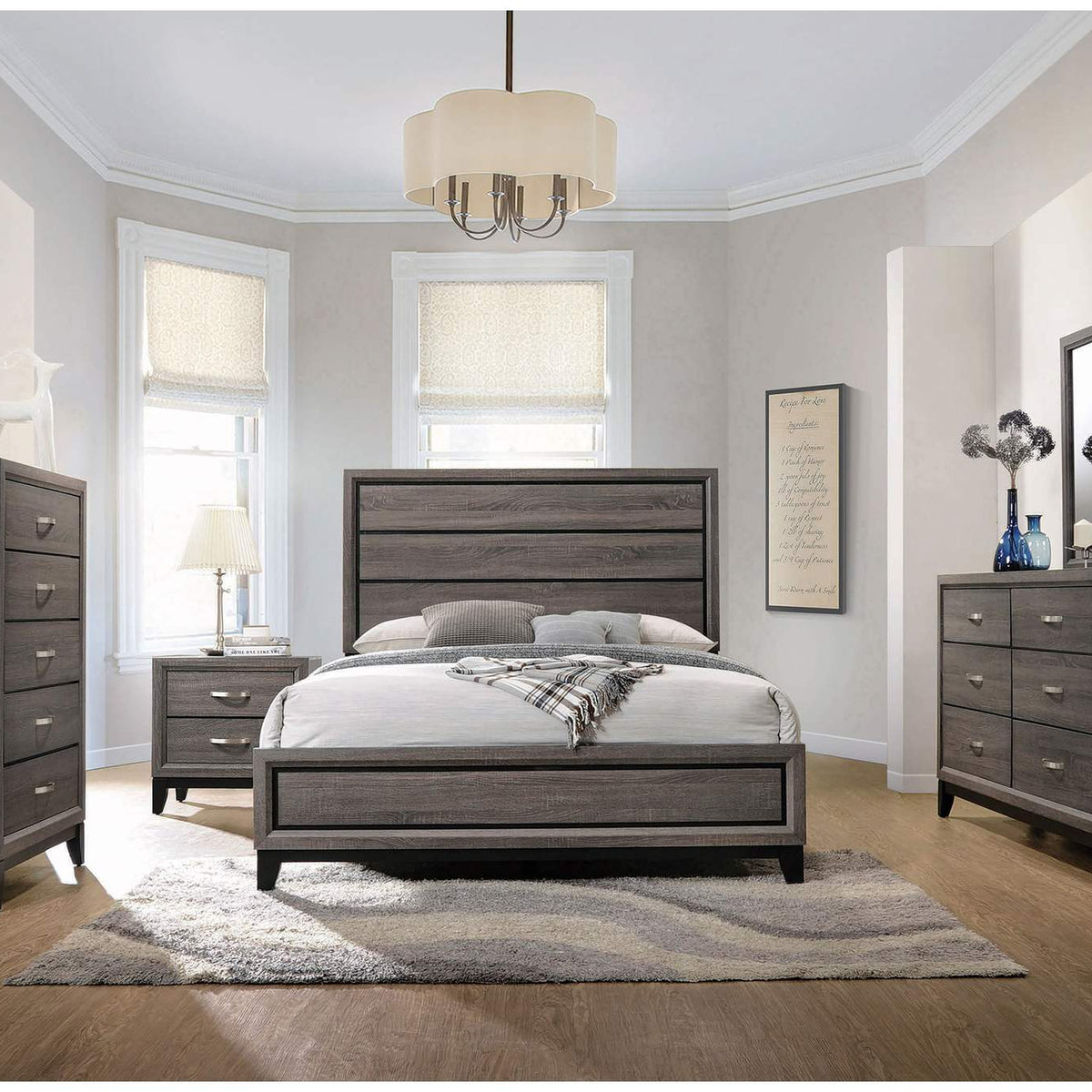 212425 Watson 5-drawer Bedroom Chest Grey Oak