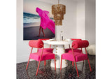 TOV-D68583 Jolene Hot Pink Velvet Dining Chair - Set of 2
