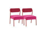 TOV-D68583 Jolene Hot Pink Velvet Dining Chair - Set of 2