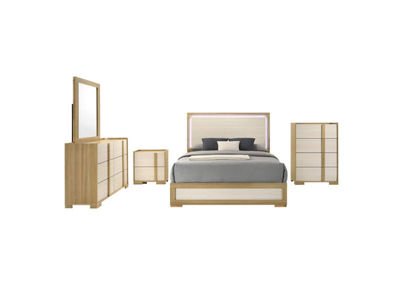215651KE-S5 Hyland 5-piece Eastern King Bedroom Set Natural