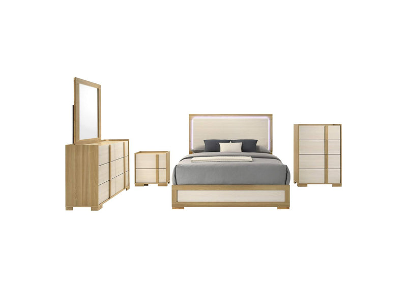 215651KE-S5 Hyland 5-piece Eastern King Bedroom Set Natural