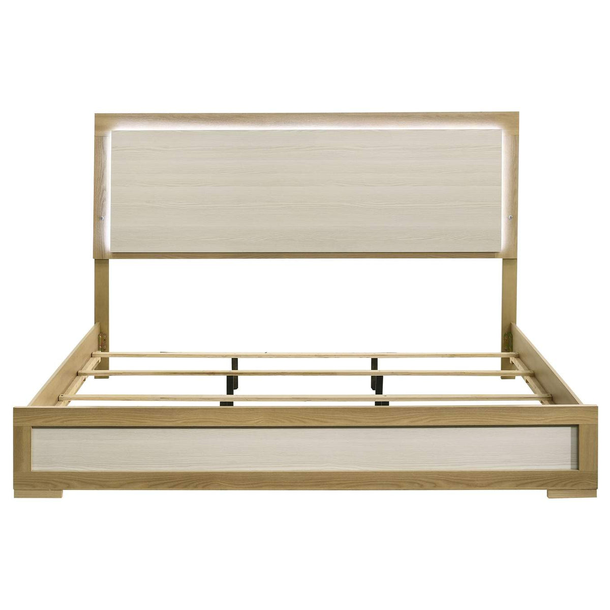 215651KE Hyland Eastern King Panel Bed LED Headboard Natural