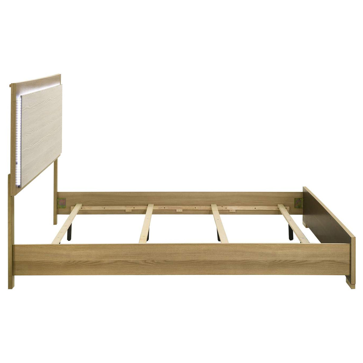 215651KE Hyland Eastern King Panel Bed LED Headboard Natural