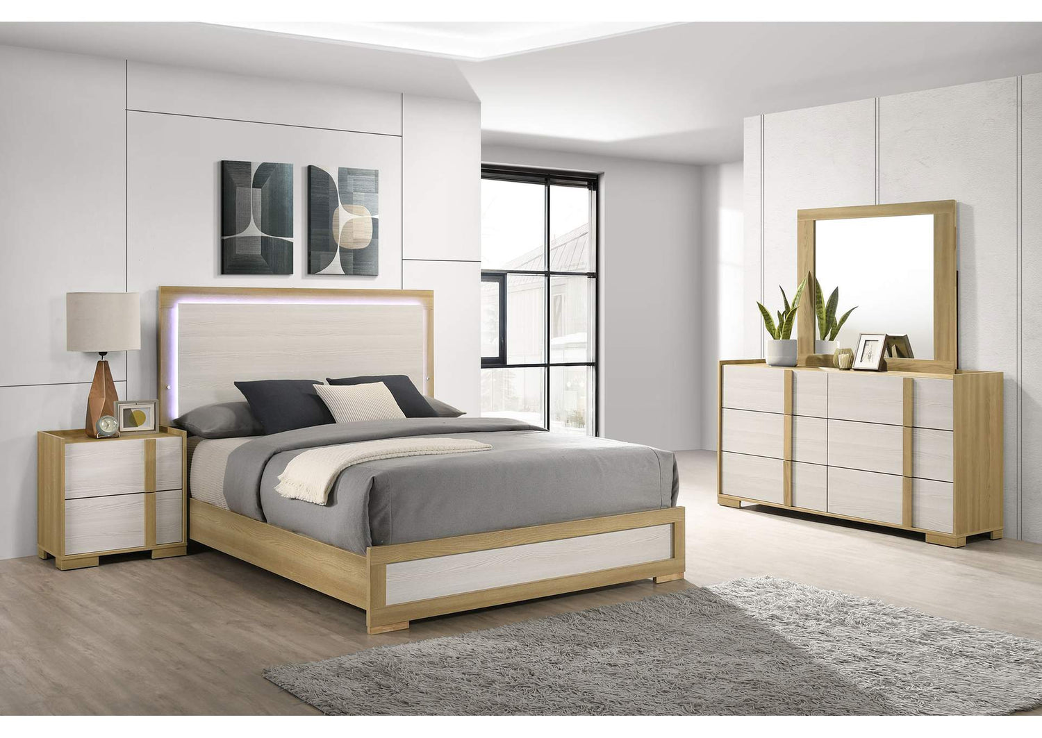 215651Q-S4 Hyland 4-piece Queen Bedroom Set Natural