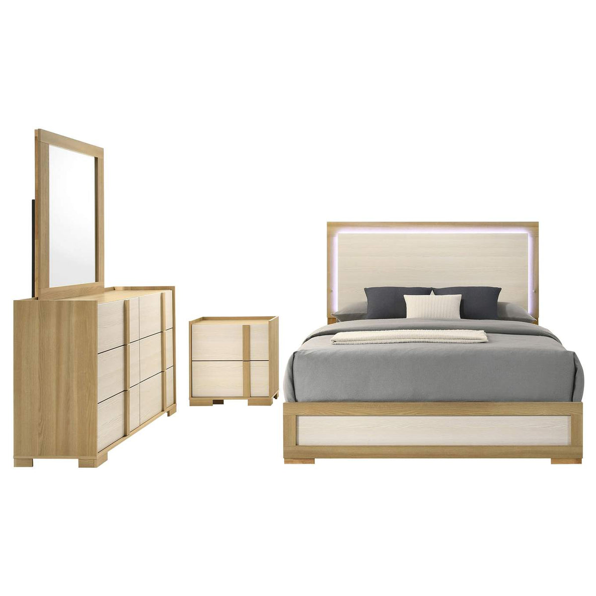 215651Q-S4 Hyland 4-piece Queen Bedroom Set Natural