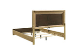 215651Q Hyland Wood Queen LED Panel Bed Natural and White