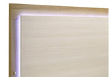 215651Q Hyland Wood Queen LED Panel Bed Natural and White