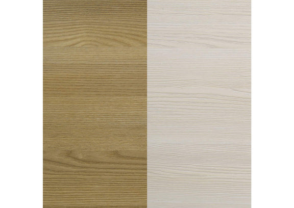 215651Q Hyland Wood Queen LED Panel Bed Natural and White