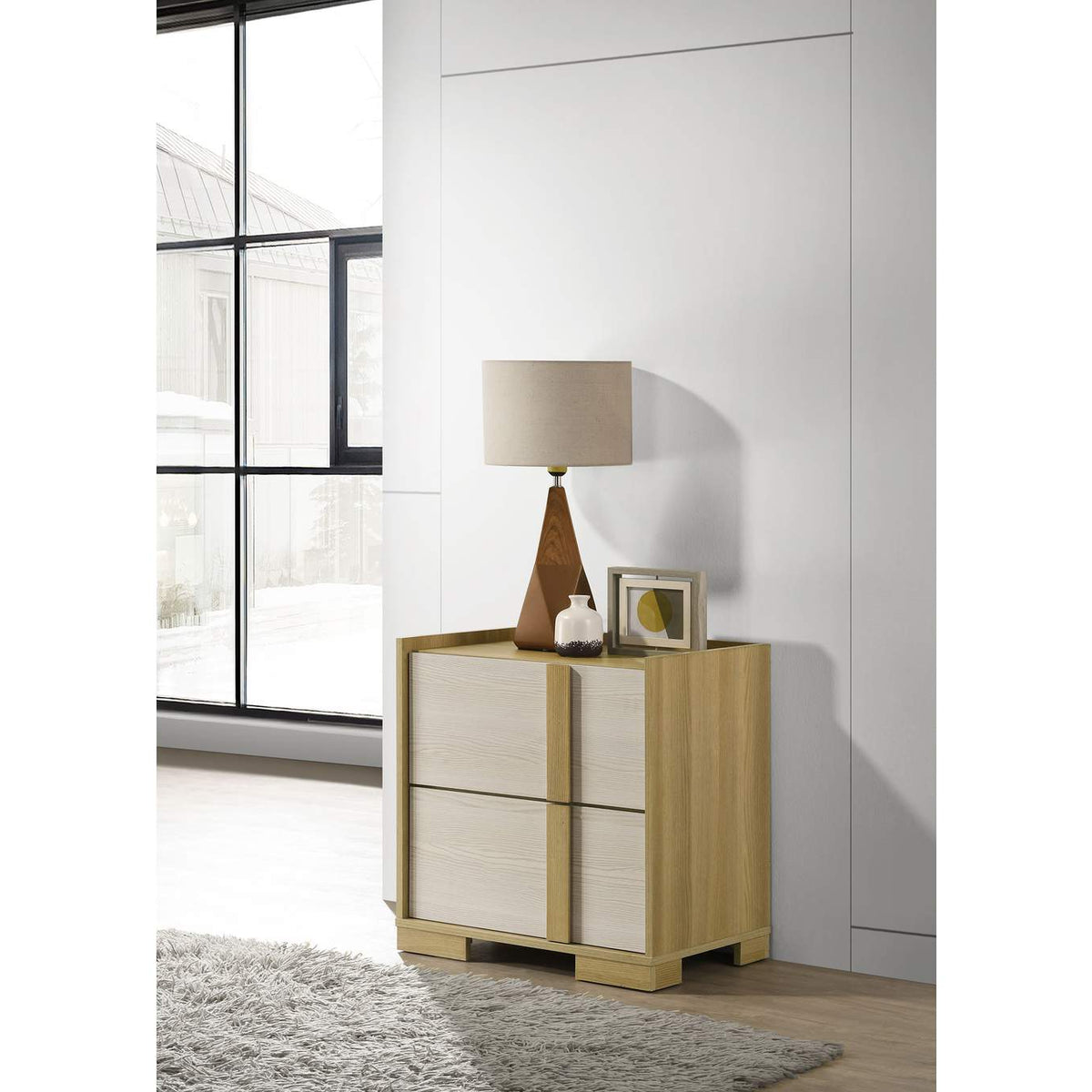215652 Hyland 2-drawer Nightstand Bedside Table Natural
