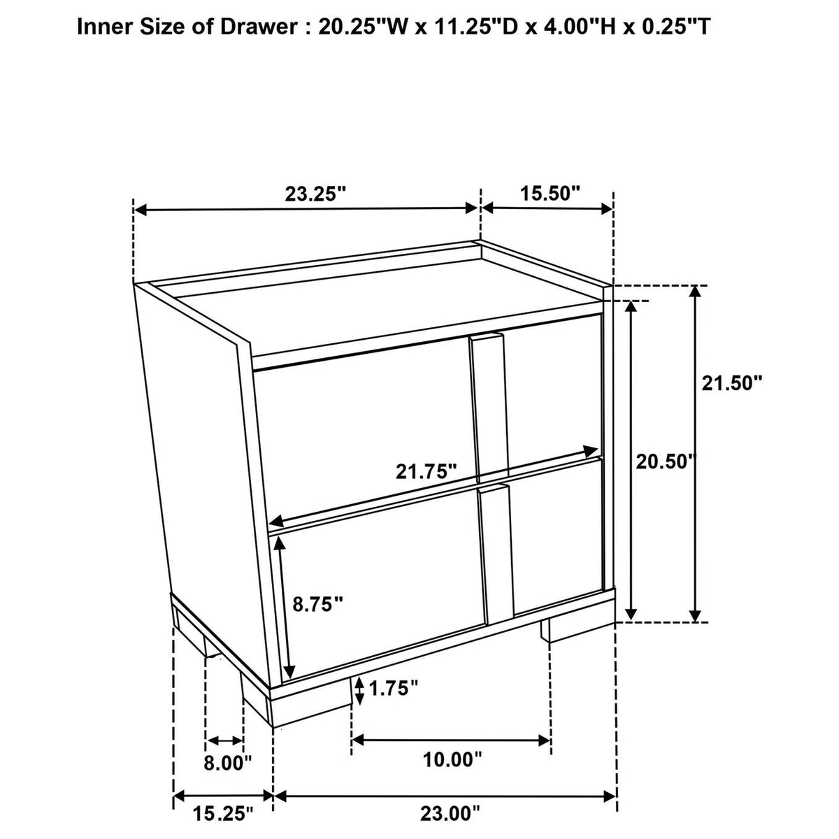 215652 Hyland 2-drawer Nightstand Bedside Table Natural
