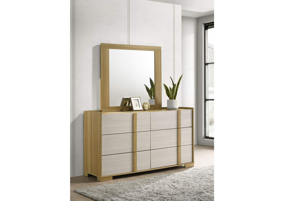 215653M Hyland 6-drawer Dresser with Mirror Natural