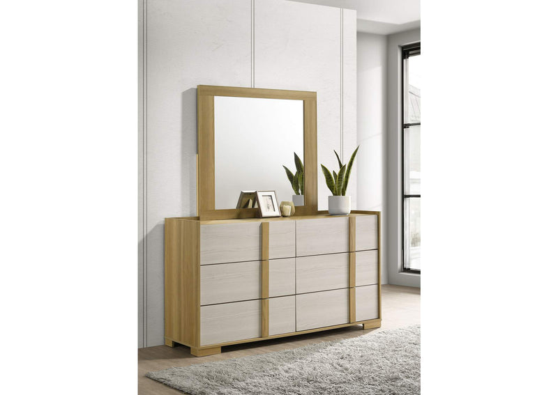 215653M Hyland 6-drawer Dresser with Mirror Natural