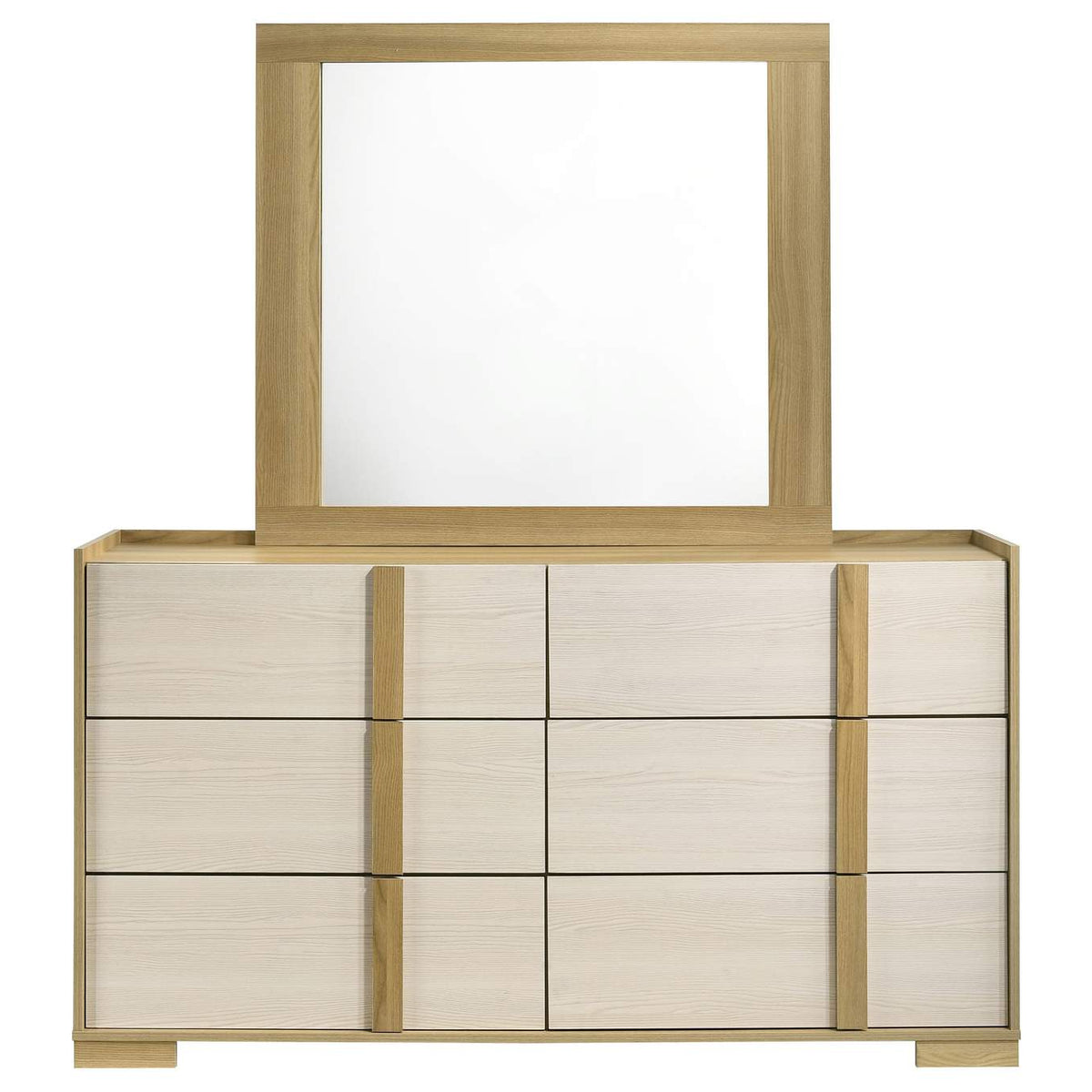 215653M Hyland 6-drawer Dresser with Mirror Natural