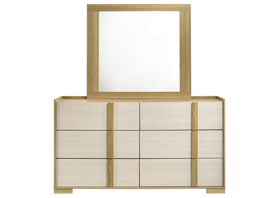 215653M Hyland 6-drawer Dresser with Mirror Natural